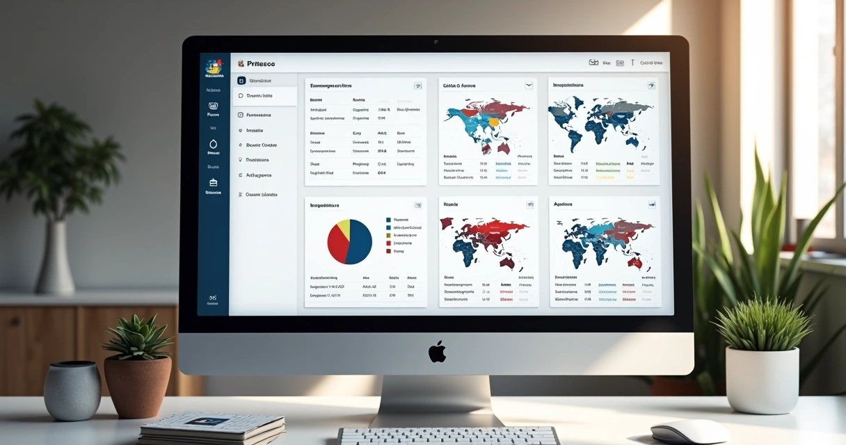Painel de segmentação de anúncios digitais em uma tela de computador 