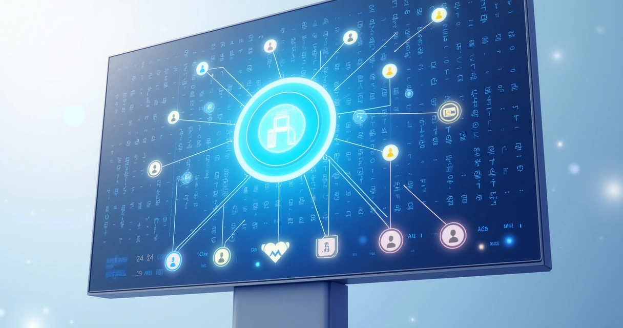 Ilustração de segmentação de anúncio digital em tela 