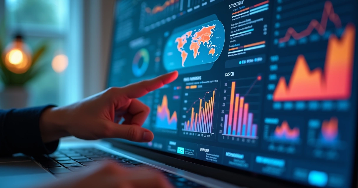Painel digital mostrando filtros de segmentação de anúncios em diferentes categorias