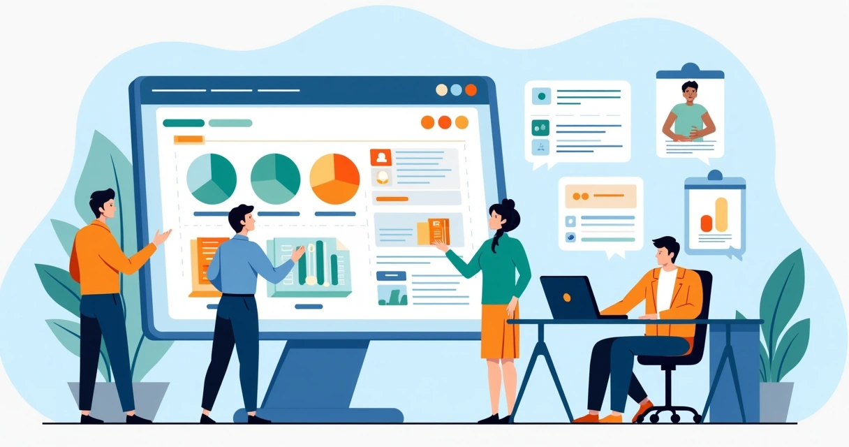 Equipe comercial segmentando clientes e lançamentos em painel de dados