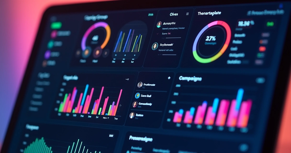 Painel digital mostrando segmentação de campanha baseada em persona