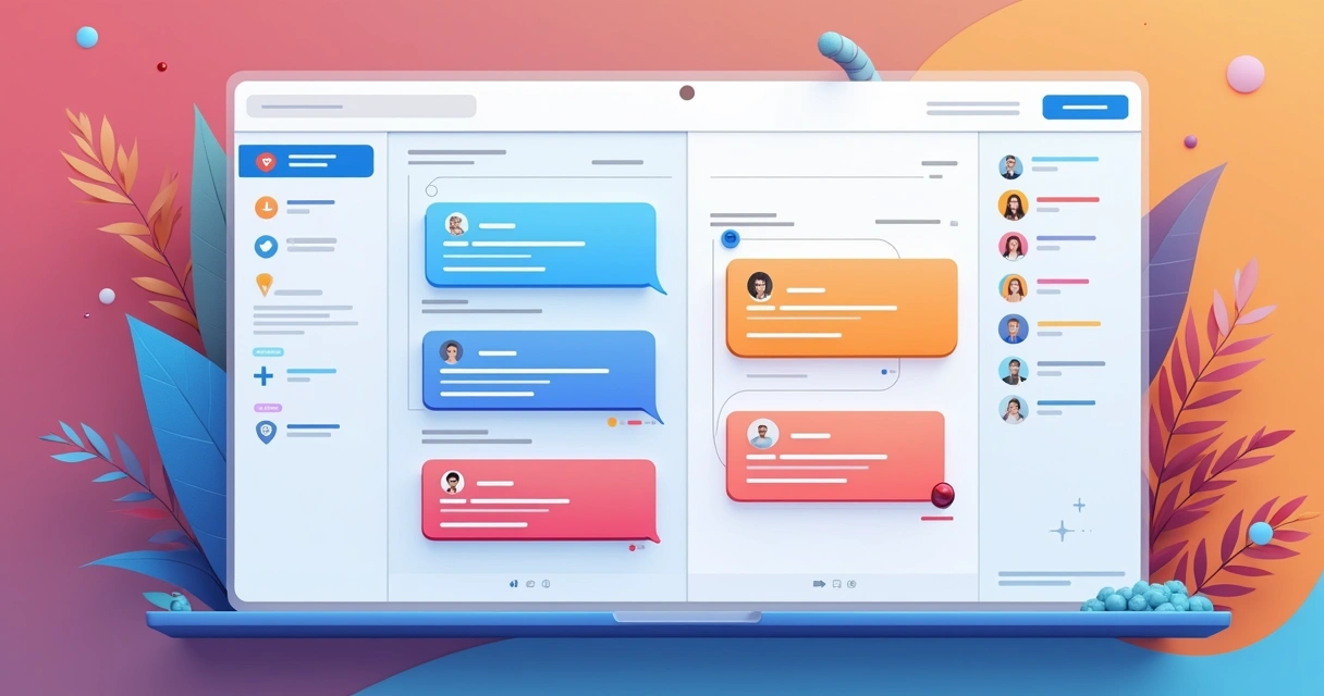 Tela dividida mostrando chats personalizados para diferentes tipos de usuários em um app SaaS 