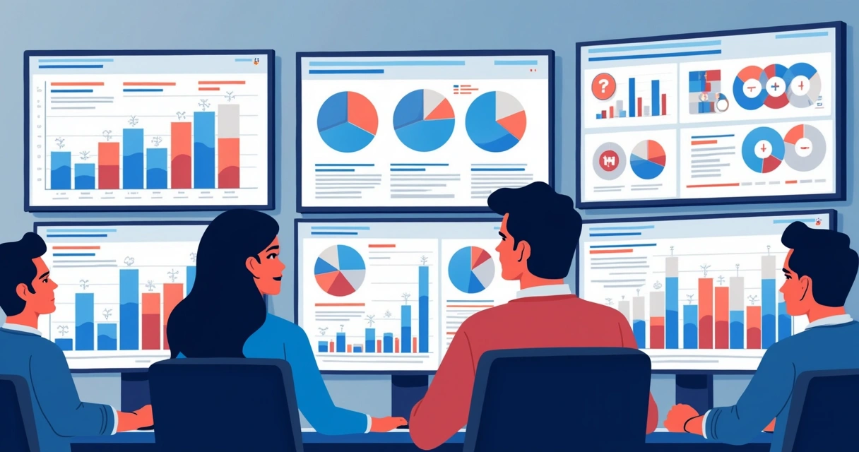 Grupos de clientes sendo segmentados em telas de computador 