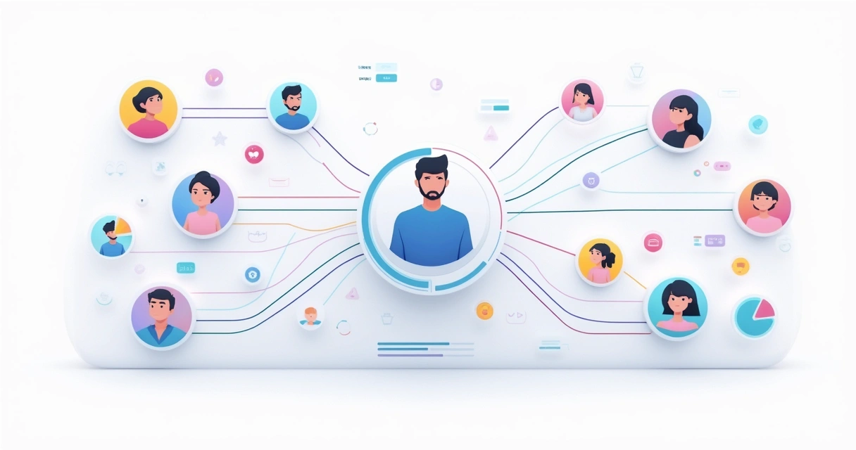 Representação visual da segmentação de clientes em chatbot 