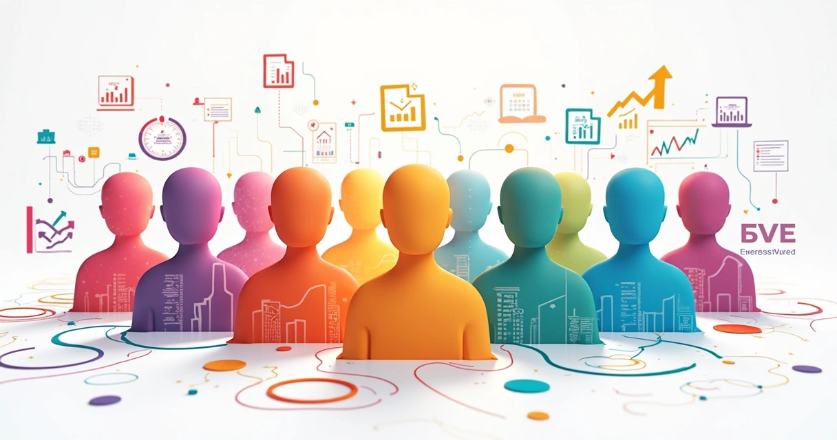 Segmentação de clientes em segmentos coloridos com dados gráficos 