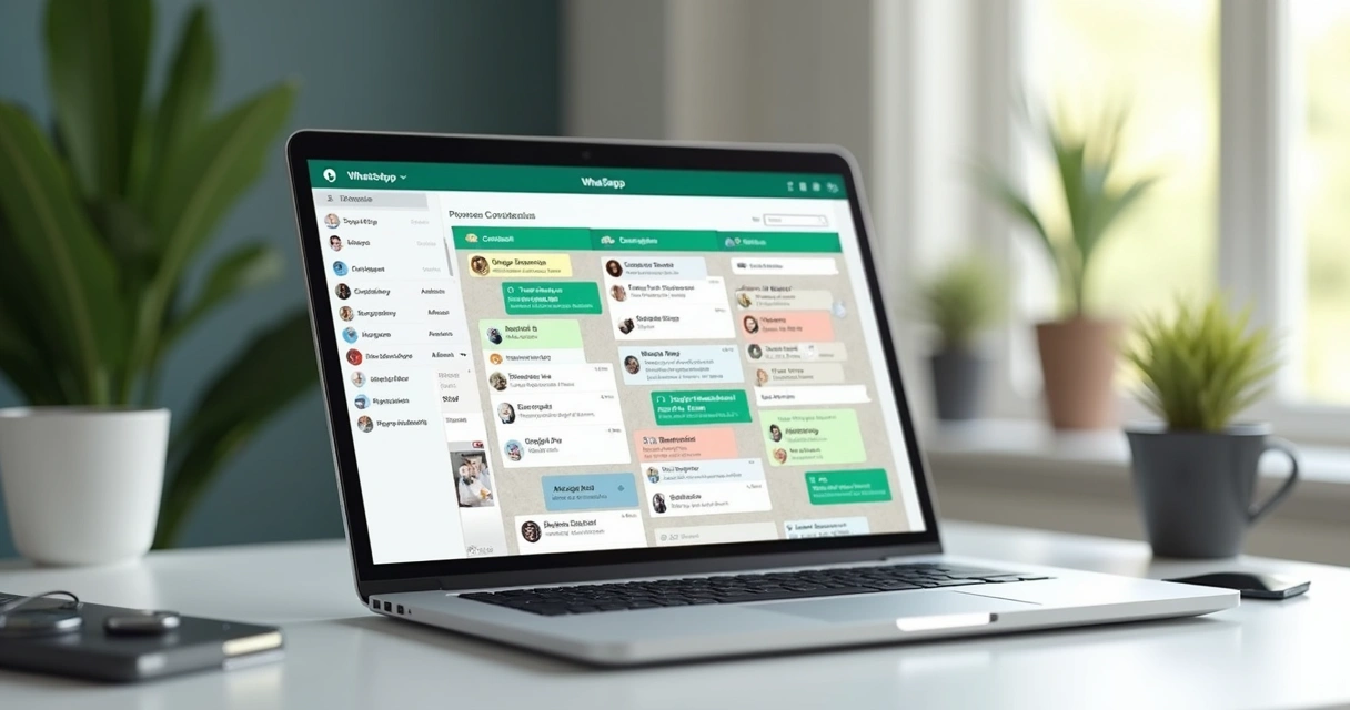 Segmentação de contatos do WhatsApp em diferentes categorias coloridas em uma interface digital 