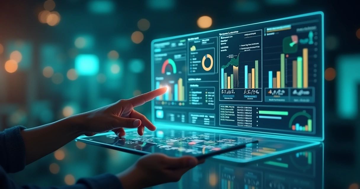 Painel digital mostrando segmentação de leads em grupos distintos com gráficos e dados em fundo tecnológico 