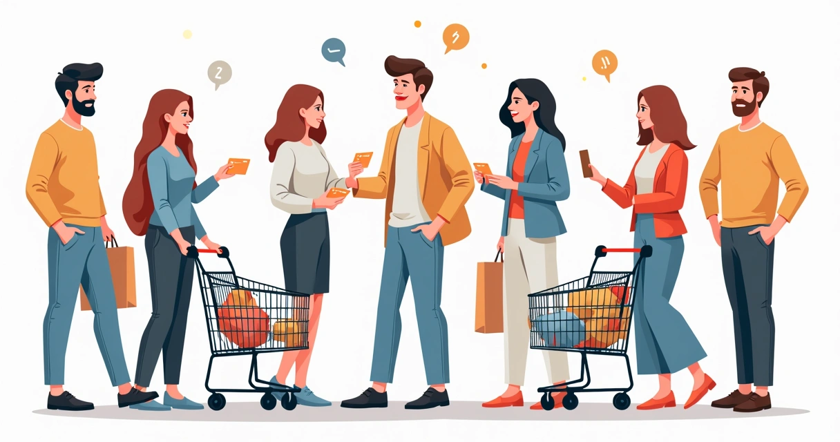 Ilustração mostra hábitos de compra em grupos de clientes distintos. 
