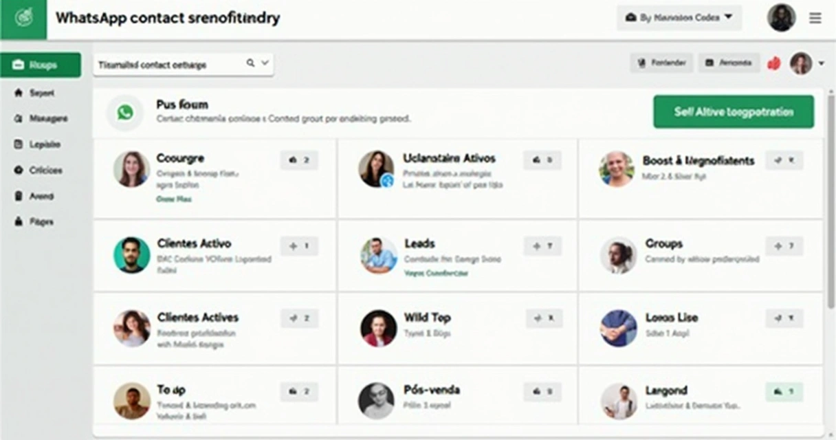 Tela de segmentação de contatos por etiquetas no WhatsApp com diferentes grupos coloridos 