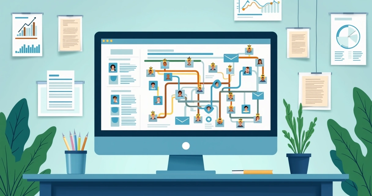 Exemplo visual de segmentação de conteúdo para leads em funil longo 