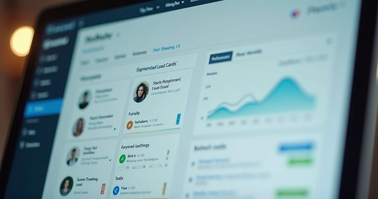 Dashboard mostrando segmentação de leads por tags e comportamento no LinkedIn 