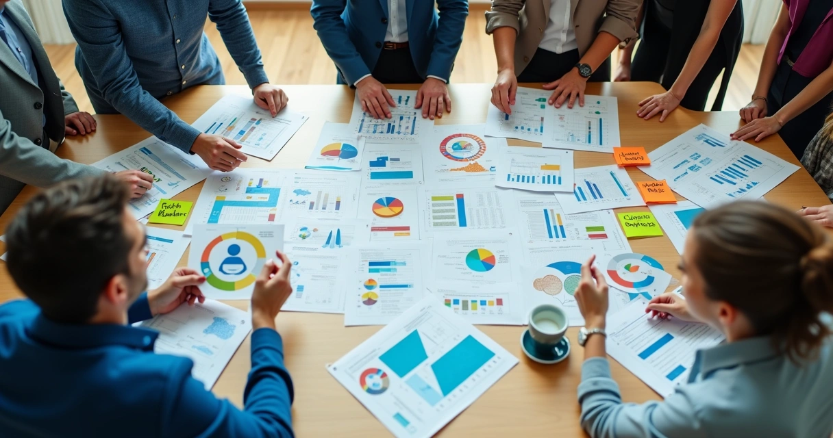 Segmentação de leads B2B em gráficos coloridos 