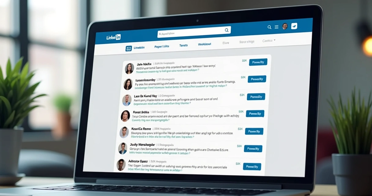 Segmentação de leads em lista do LinkedIn.