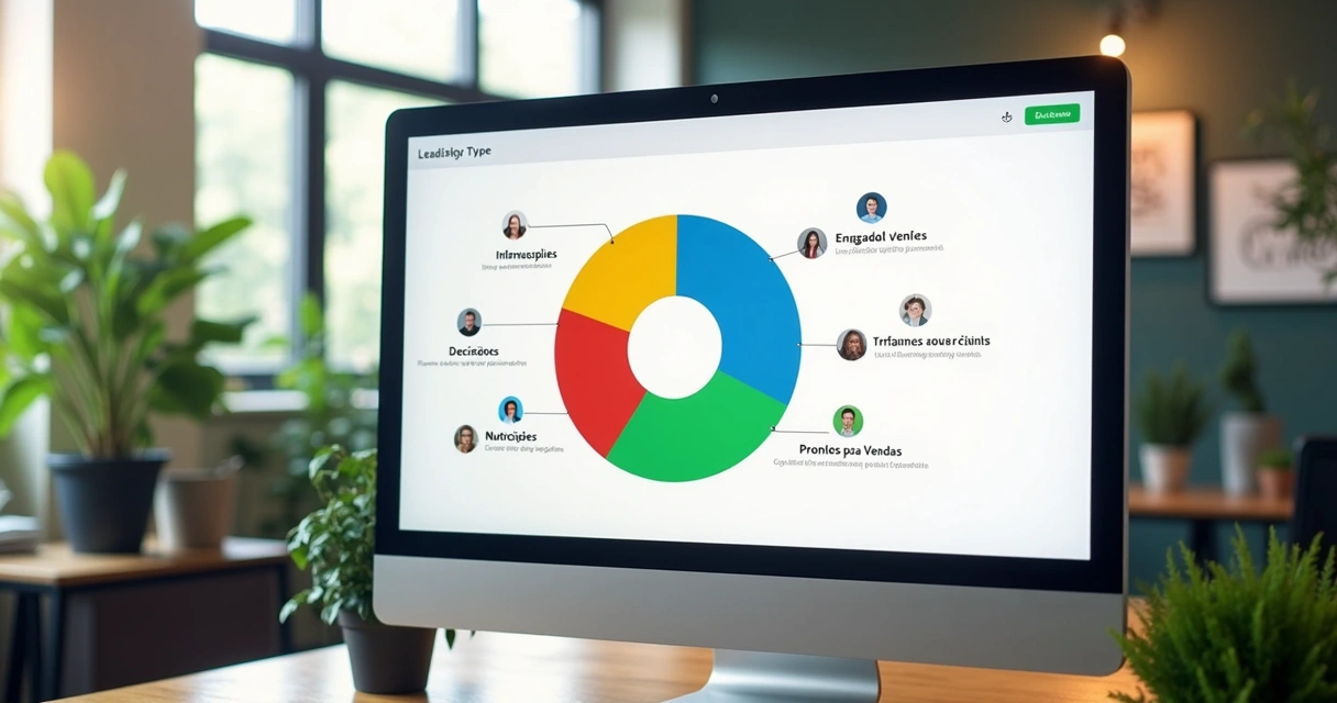 Gráfico colorido com diferentes perfis de leads segmentados 