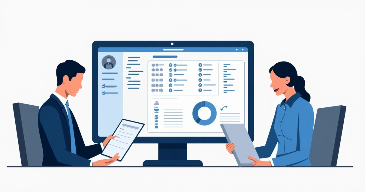 Ilustração mostrando tela de filtro de segmento em software B2B