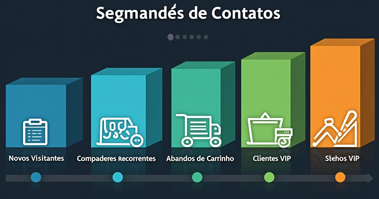 Gráfico apresentando diferentes segmentos de uma lista de contatos em e-commerce 