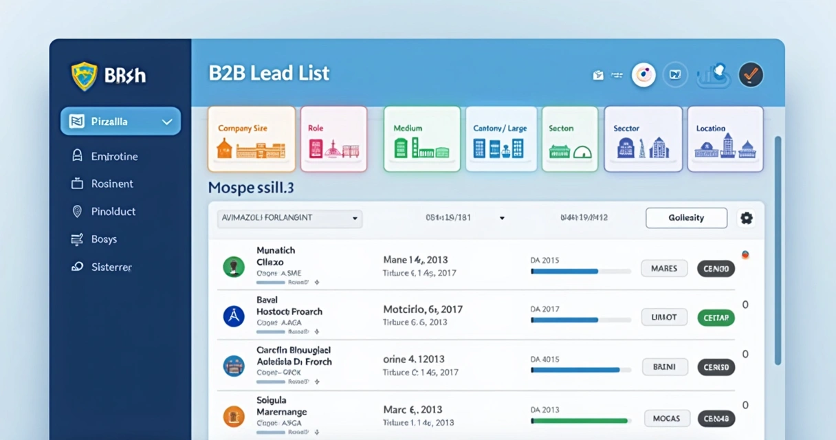 Contatos Empresariais B2B: Como Construir e Enriquecer suas Listas de Leads 3 Segmentação de lista de leads B2B com filtros de porte, setor e localização