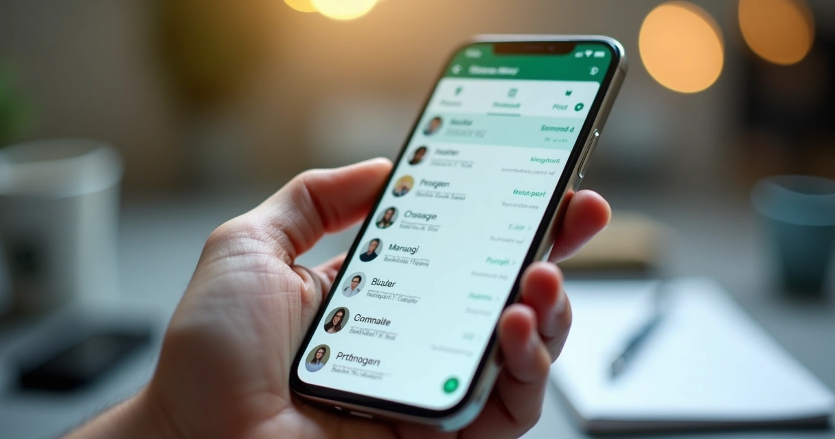 Pessoa usando celular para segmentar lista de WhatsApp 