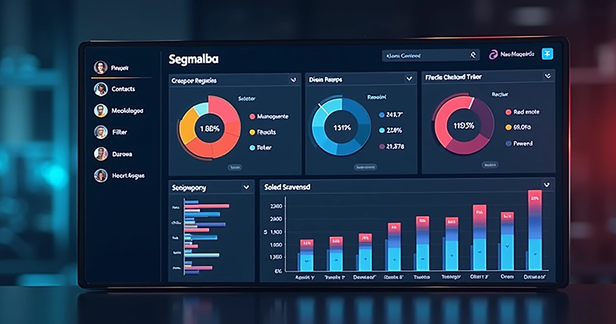 Relatório digital mostrando segmentação avançada de contatos B2B 