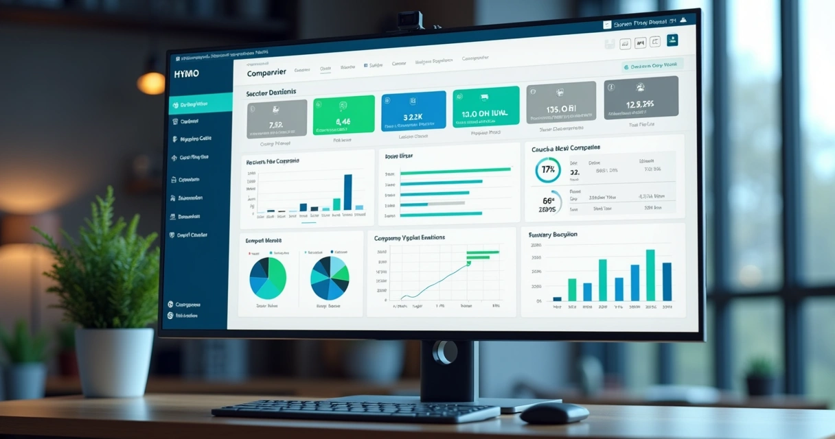Listagem de empresas filtradas por segmento, porte e localização em dashboard digital 