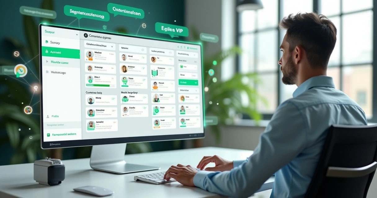 Painel mostrando segmentação de contatos no WhatsApp por campos customizados 