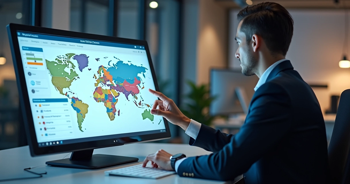 Profissional segmentando listas B2B em tela digital