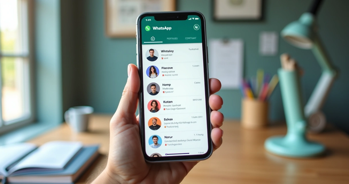 Tela de celular mostrando grupos de contatos segmentados por interesse 