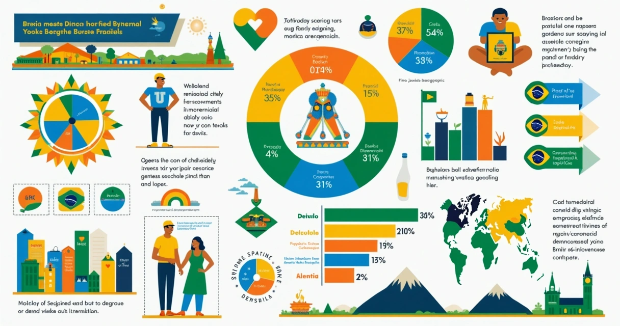 Gráfico mostrando vários segmentos de mercado no Brasil 