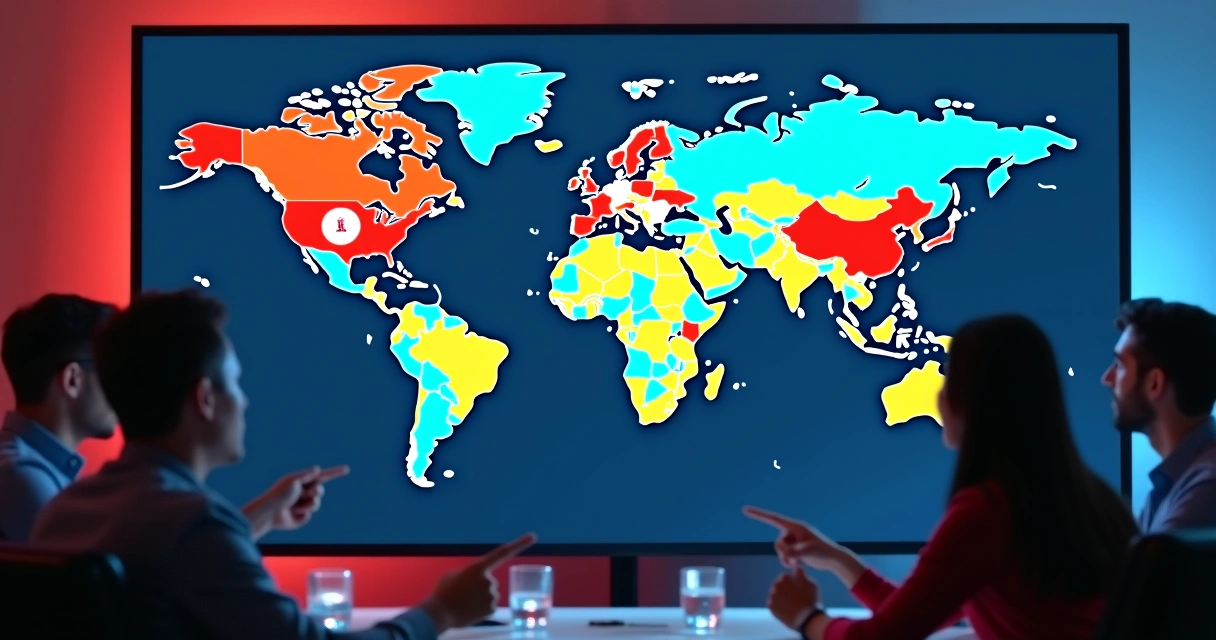 Segmentação de mercado TAM destacada em mapa digital 