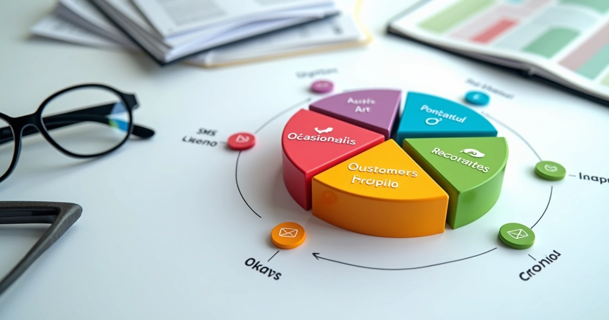 Gráfico colorido ilustrando diferentes perfis de clientes em cobrança 