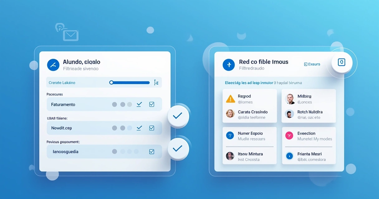 Gráfico de segmentação e prospecção B2B com filtro detalhado de leads 