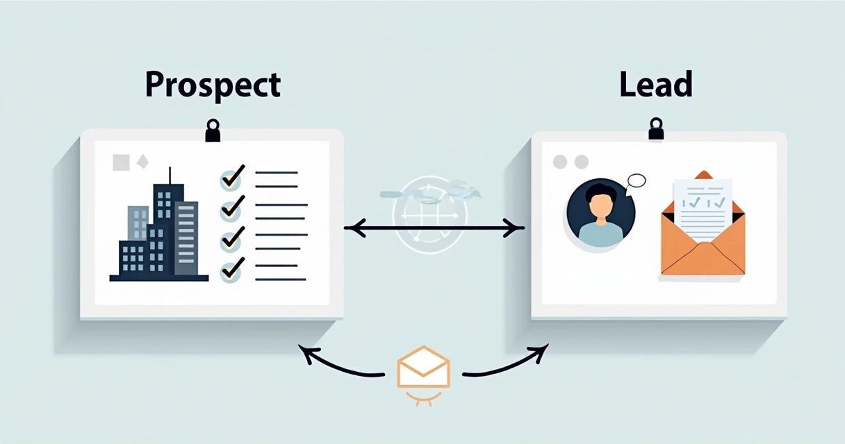 Quadro ilustrando diferença entre prospect e lead 