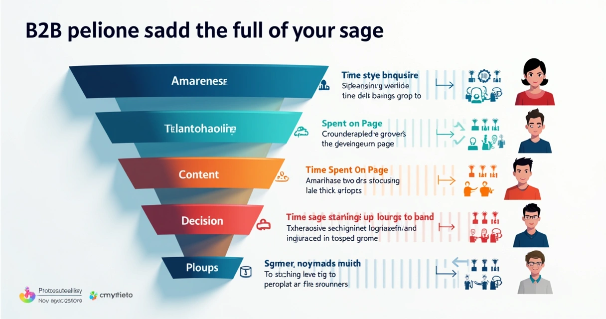 Gráfico de segmentação de público em funil B2B 
