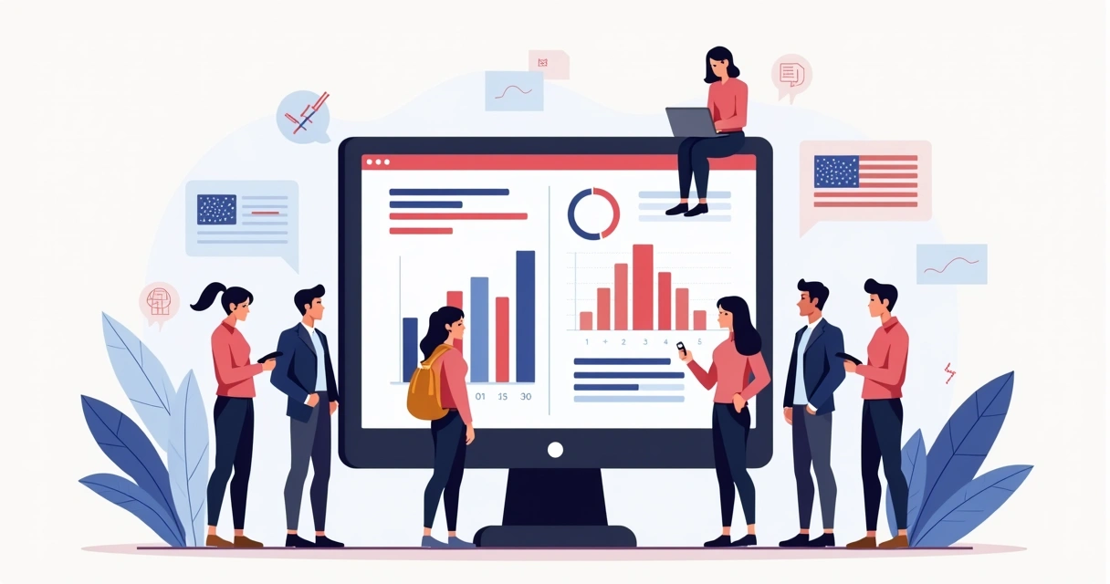 Segmentação de público em campanha política com diferentes perfis em gráficos digitais