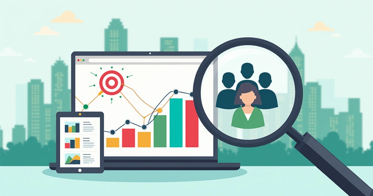 Gráfico ilustrando segmentação de público em estratégia digital multimídia. 