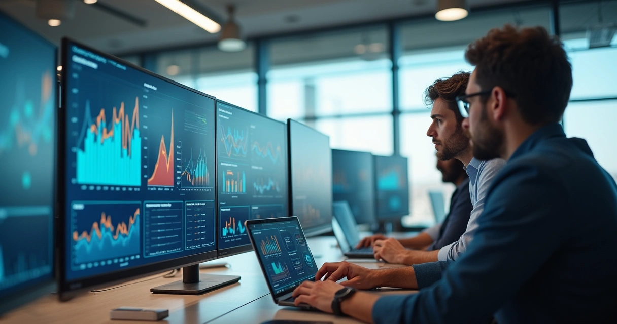 Equipe analisando segmentação de público em campanha digital 