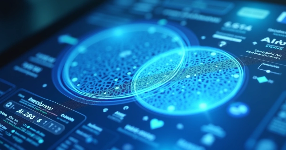 Segmentação de público no Facebook com círculos que sobrepõem dados demográficos e comportamento 