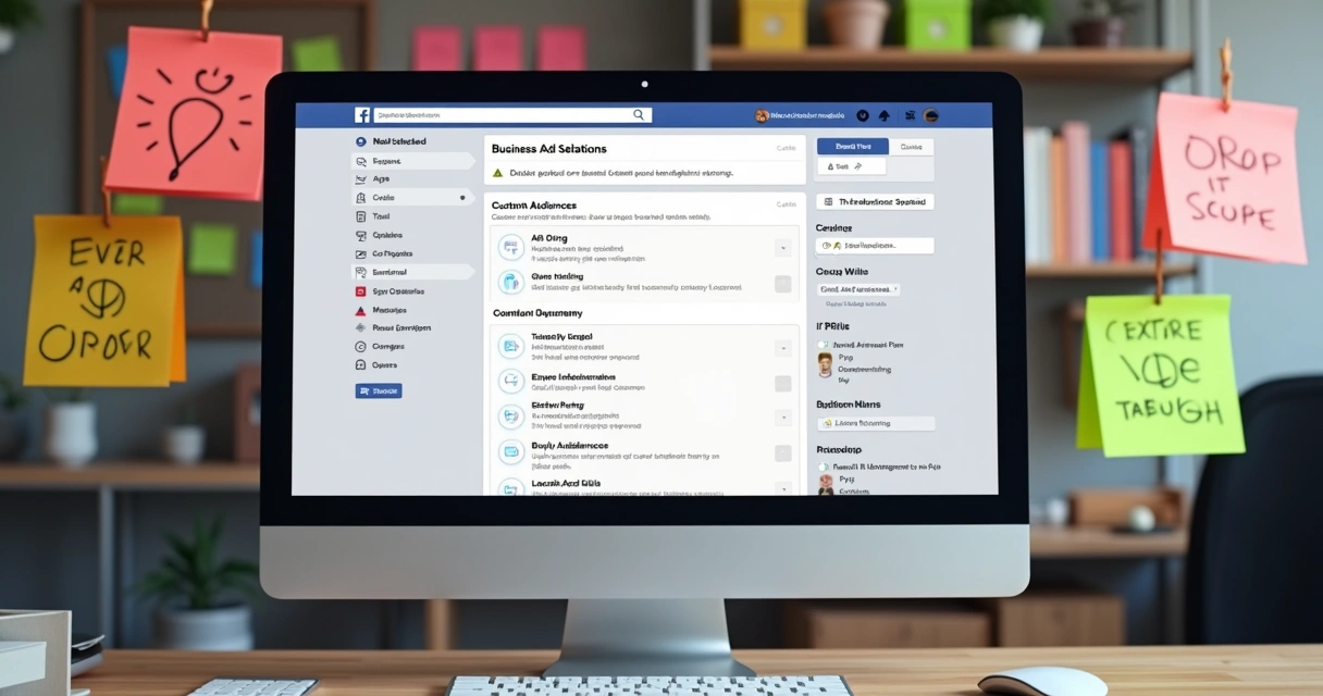 Tela mostrando segmentação de público para anúncios empresariais no Facebook. 