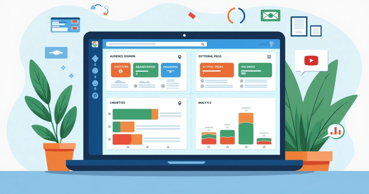 Ilustração de segmentação de públicos para remarketing em funil digital 