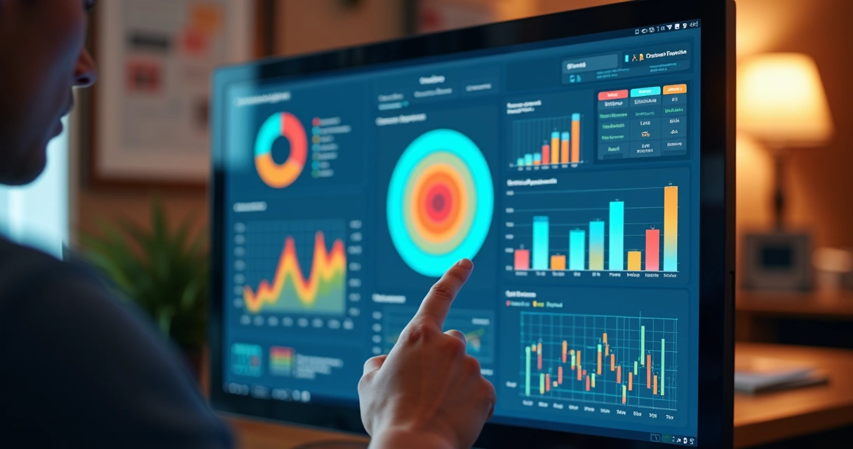 Painel digital com gráficos de segmentação de públicos 