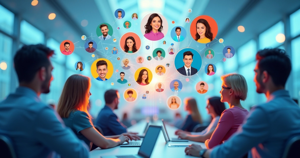 Gráfico colorido destacando diferentes segmentos de audiência B2B no LinkedIn. 