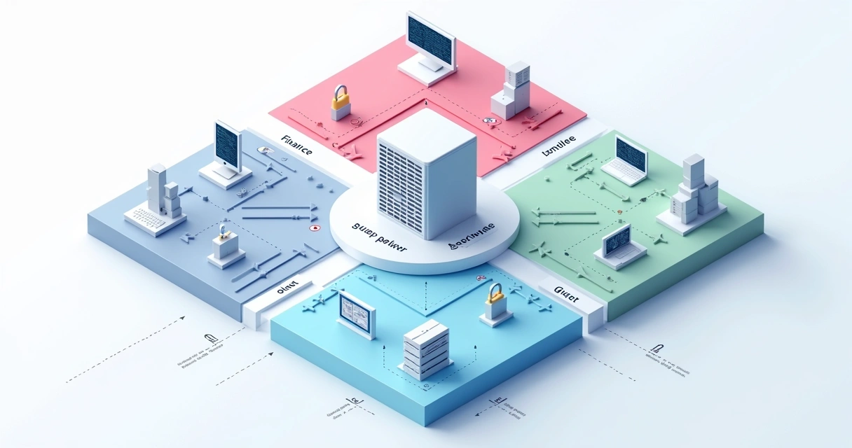 Diagrama visual de segmentação de rede corporativa 