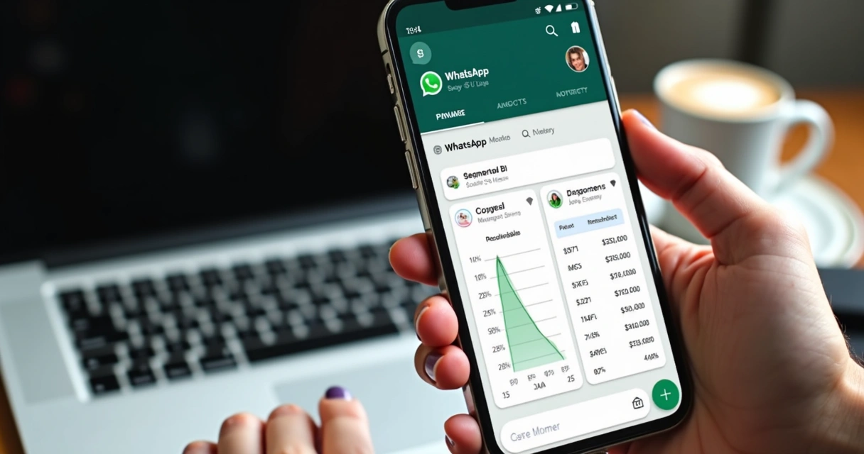 Segmentação de relatórios financeiros em tela de WhatsApp