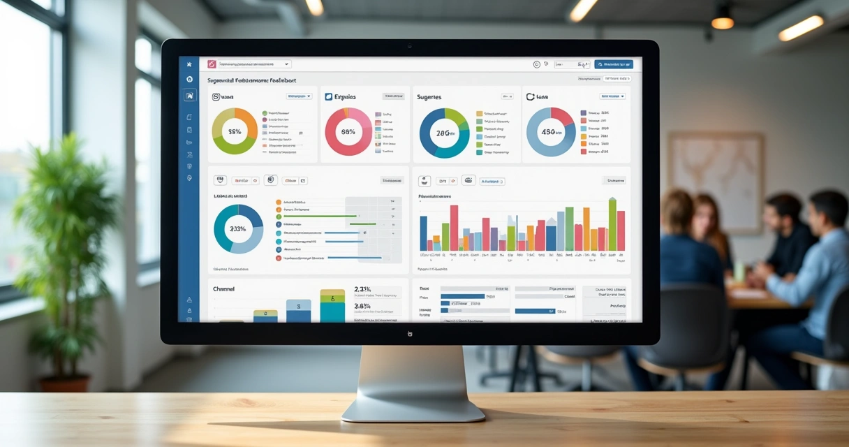 Dashboard mostrando gráficos de feedbacks segmentados por categoria 
