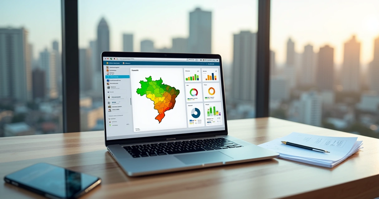 Notebook mostrando mapa do Brasil com gráficos de tráfego direcionados por cidade 