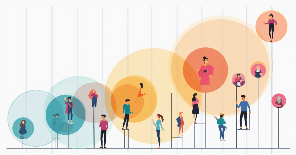 Gráfico de segmentação de público em anúncios 