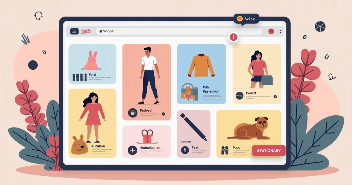Diversos segmentos em formato de vitrine de catálogo digital 