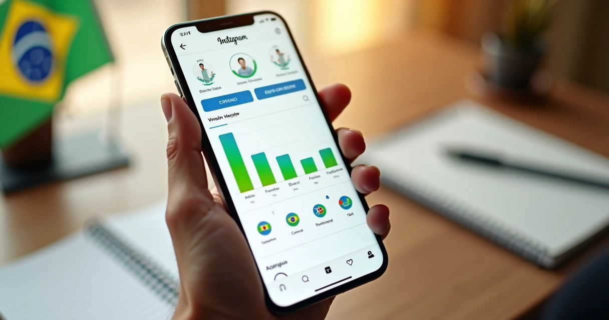 Tela de celular com seguidores brasileiros segmentados 