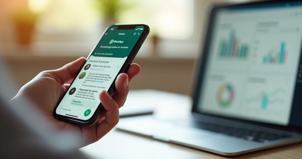 Pessoa acompanhando aprovação de proposta digital no WhatsApp 