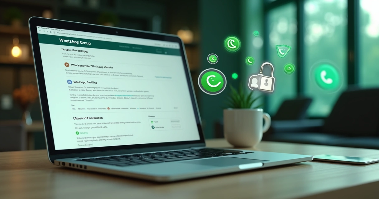 Configuração de segurança com notificações automáticas em ambiente de WhatsApp corporativo 